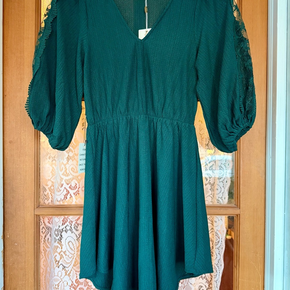 Joyfolie SARAI DRESS IN DEEP GREEN - Picture 2 of 6